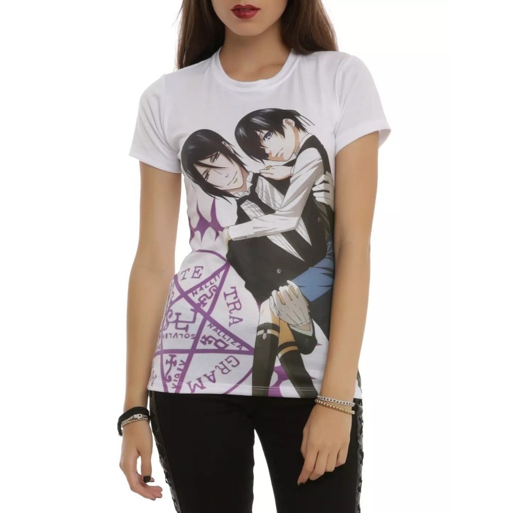 Black Butler Sebastian Carries Ciel Sublimation T-Shirt Juniors XL